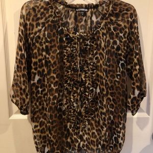 Express sheer leopard top